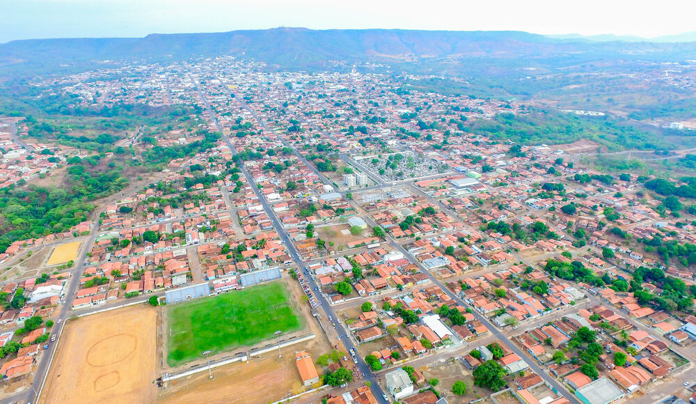 A cidade de Paraíso do Tocantins vista do alto , uma visão que abrange toda a cidade