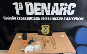 Investigação de tráfico e associação criminosa em Palmas leva à apreensão de drogas, arma e joias em cinco endereços
