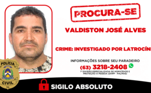 Polícia procura suspeito de roubo seguido de morte que fugiu após levar objetos da casa da vítima em Palmas