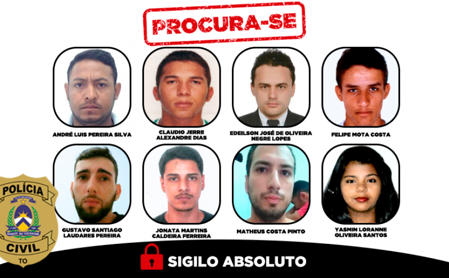 Oito investigados do Tocantins entram na lista nacional de mais procurados; crimes vão de tráfico a homicídios