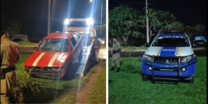 Idoso sem CNH é detido após dirigir bêbado, bater em caminhão e derrubar placa de sinalização em Palmas