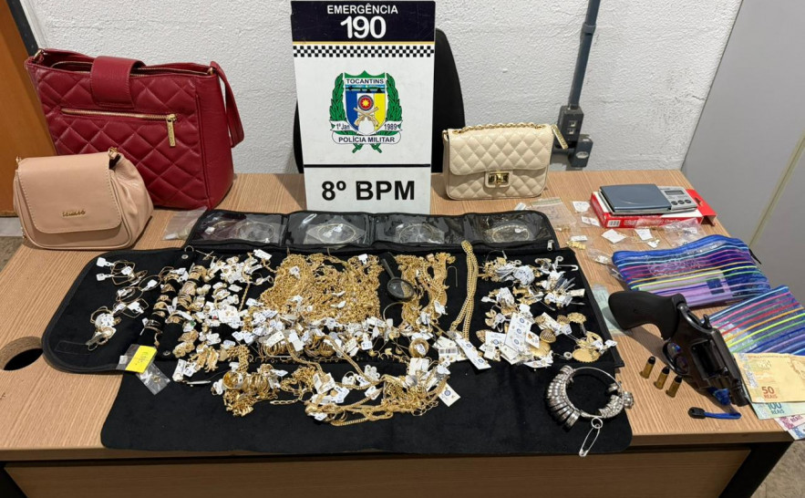 Casal suspeito de roubo qualificado no Pará é preso em hotel de Caseara com joias avaliadas em R$ 550 mil