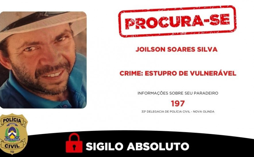 Após prisão de um envolvido, segundo suspeito de estuprar três irmãs no norte do Tocantins segue foragido; veja como denunciar
