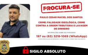 Suspeito de atuar em esquema que desviou R$ 56 milhões dos cofres públicos do Tocantins é procurado