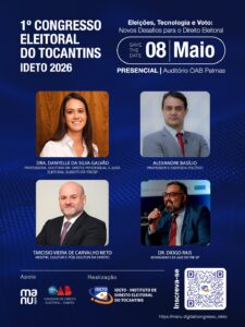 Palmas recebe 1º Congresso Eleitoral do Tocantins com foco em tecnologia, voto e estratégia política