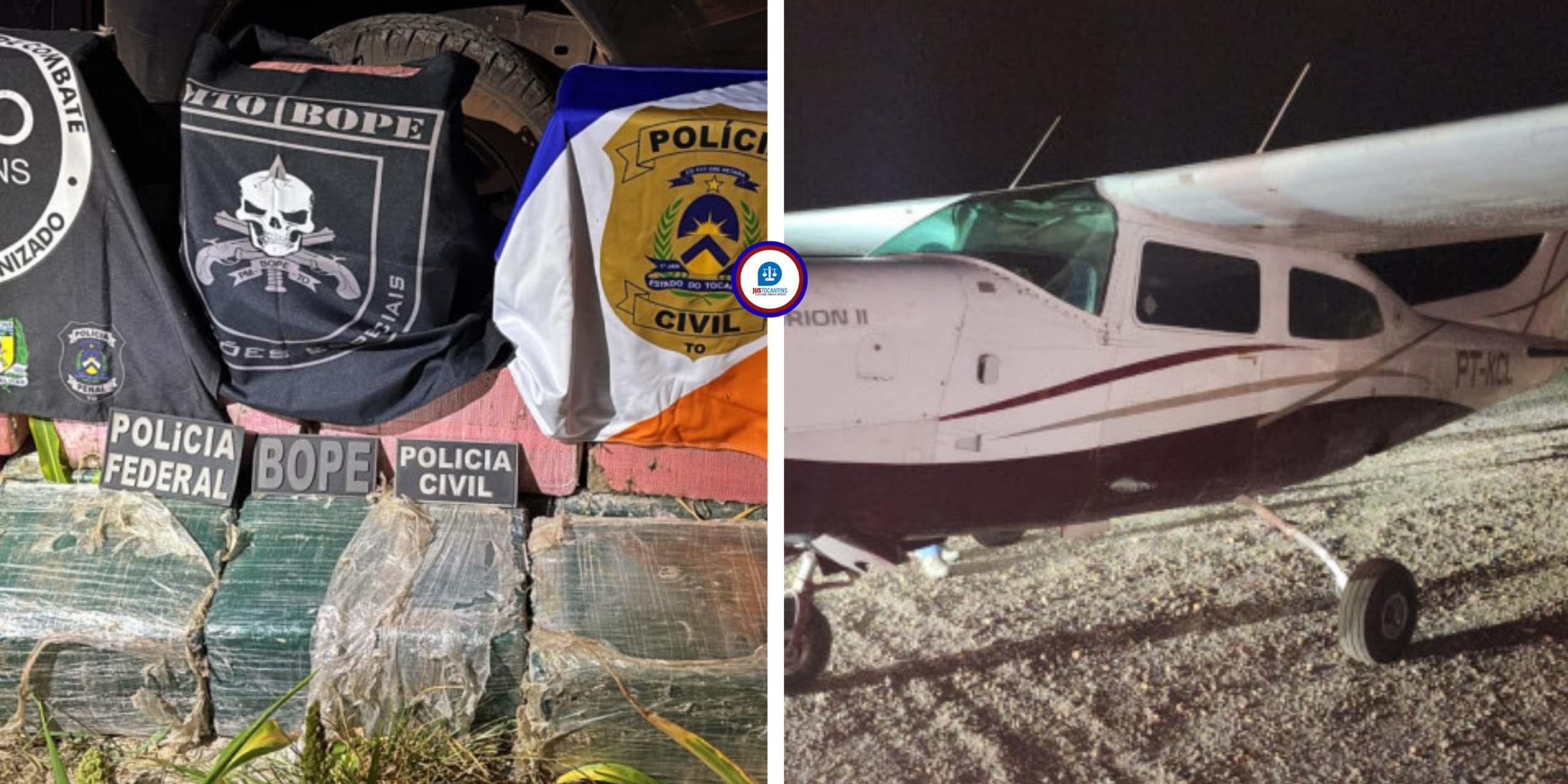 Quase meia tonelada de cocaína enterrada é encontrada em fazenda no TO; avião adaptado para tráfico é apreendido