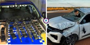 Carro com seis fuzis capota na TO-070 e quatro pessoas são presas no sul do TO