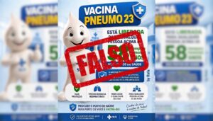 Semus alerta para informação falsa sobre vacina Pneumo 23 liberada para pessoas a partir de 58 anos em Palmas