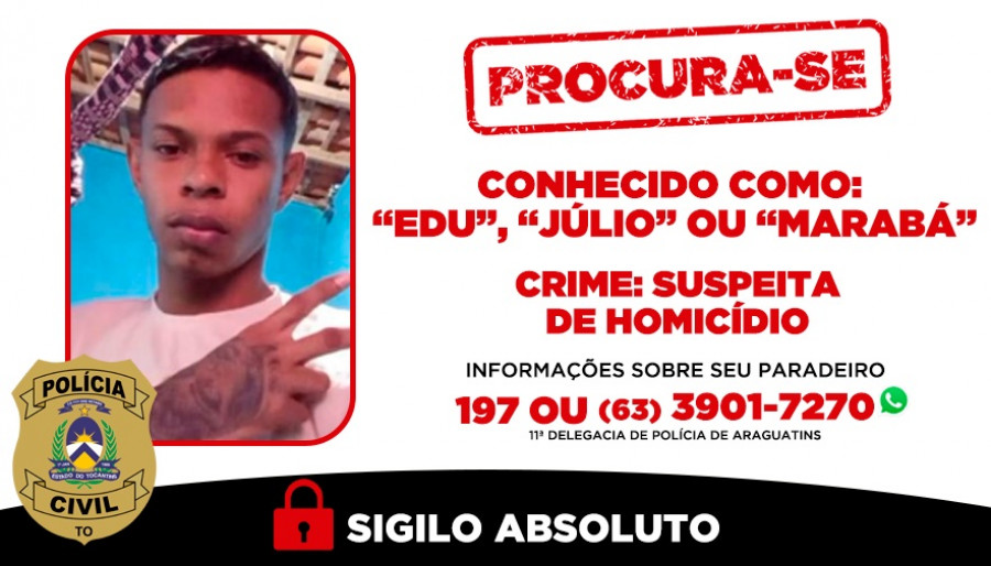 JusTocantins | O seu canal diário de Notícias Suspeito de matar jovem dentro de casa em Araguatins está foragido; PC faz buscas e pede ajuda da população